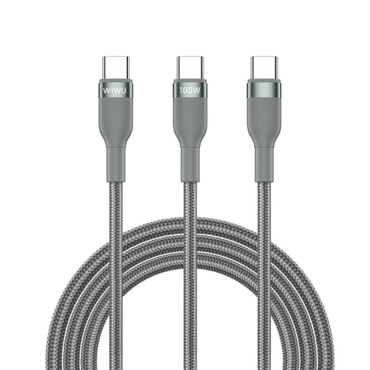 Wiwu Wi-C029 Concise Series 2in1 Type-C PD Data and Charging Cable 100W 1.2M Gray 