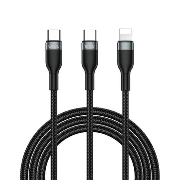 Wiwu Wi-C029 Concise Series 2in1 Type-C to Lightning PD Data and Charging Cable 100W 1.2M Black 