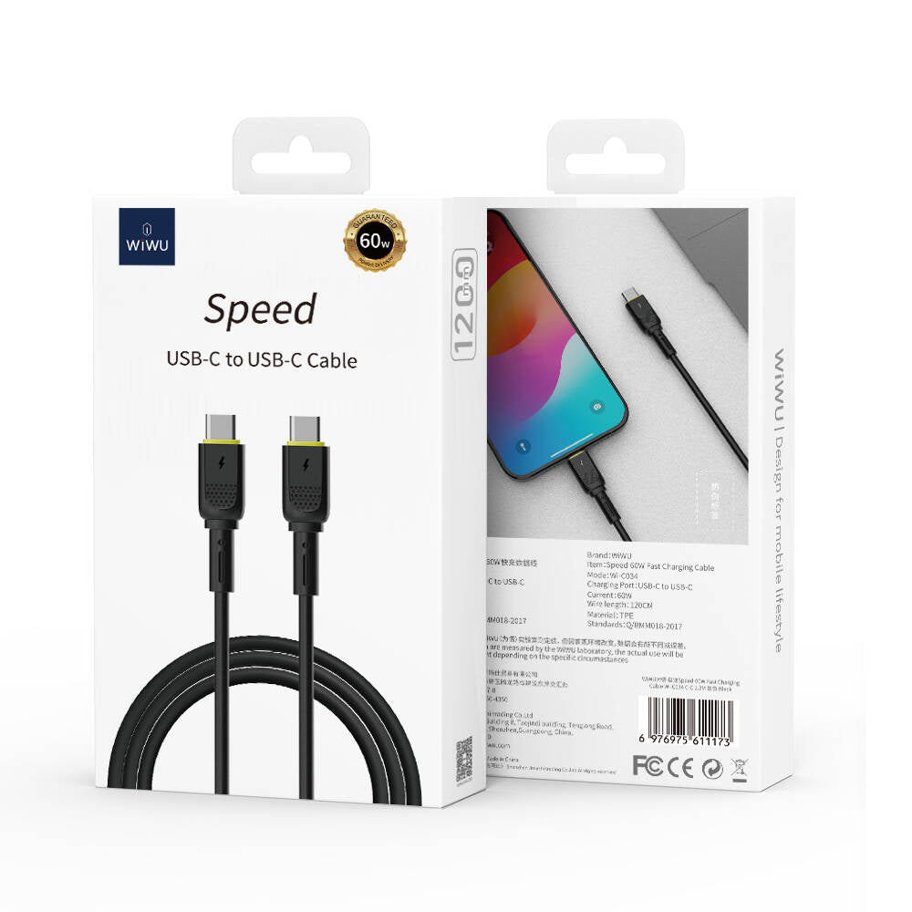 Wiwu Wi-C034 Type-C to Type-C PD Cable 60W 120cm White 