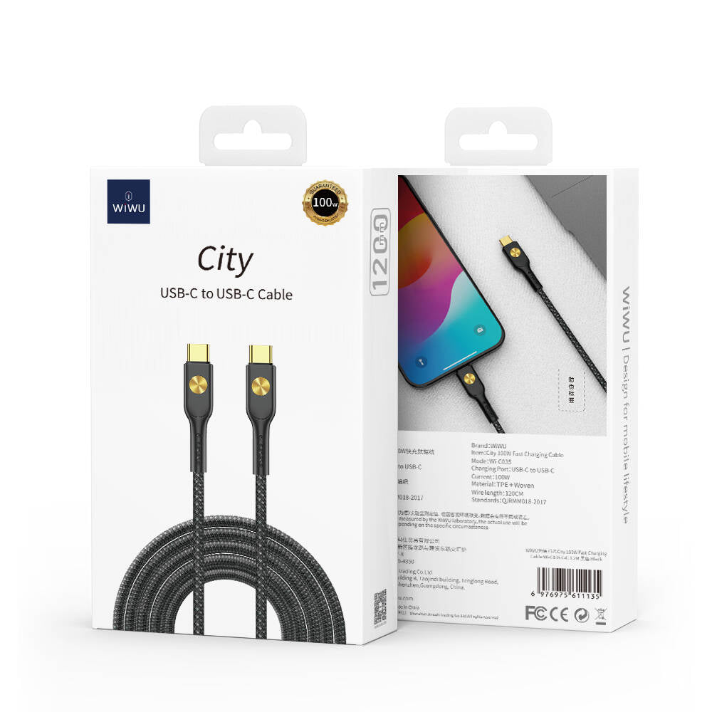 Wiwu Wi-C035 Type-C to Type-C PD Cable 100W 120cm White 