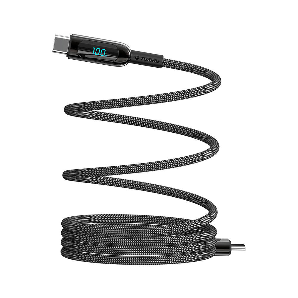 Wiwu Wi-C041 MagQ Çinko Alaşımlı Type-C to Type-C Hızlı Şarj Özellikli Data ve Şarj Kablosu 100W Siyah