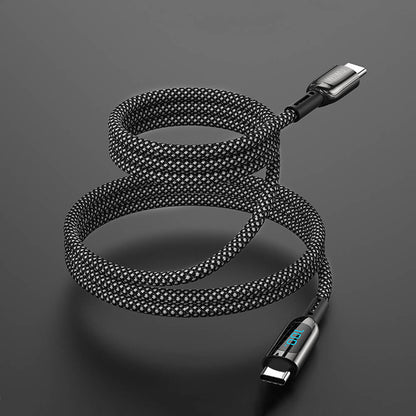 Wiwu Wi-C041 MagQ Çinko Alaşımlı Type-C to Type-C Hızlı Şarj Özellikli Data ve Şarj Kablosu 100W Siyah
