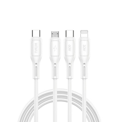 Wiwu Wi-C046E Starlink Serisi 3in1 USB-C to Lightning – Type-C – Micro Şarj ve Data Kablosu 60W 1.2M Siyah