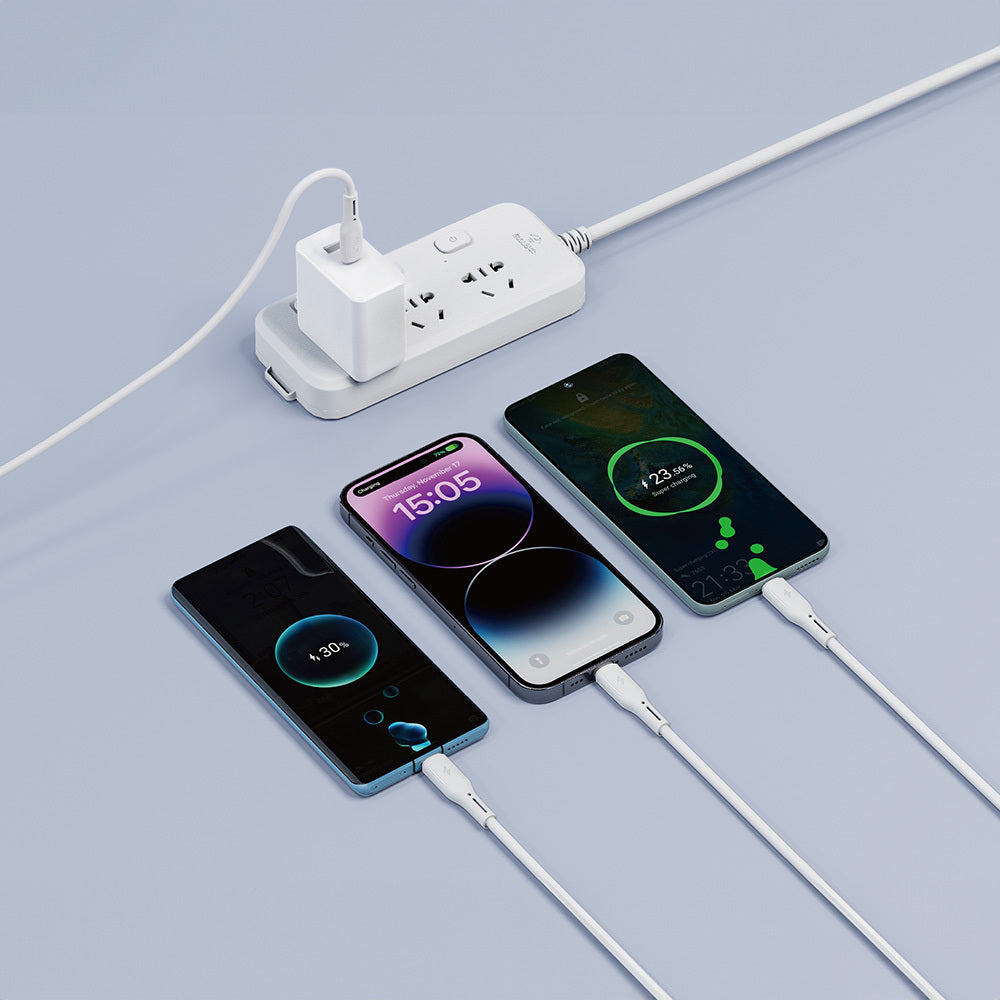 Wiwu Wi-C046E Starlink Serisi 3in1 USB-C to Lightning – Type-C – Micro Şarj ve Data Kablosu 60W 1.2M Beyaz