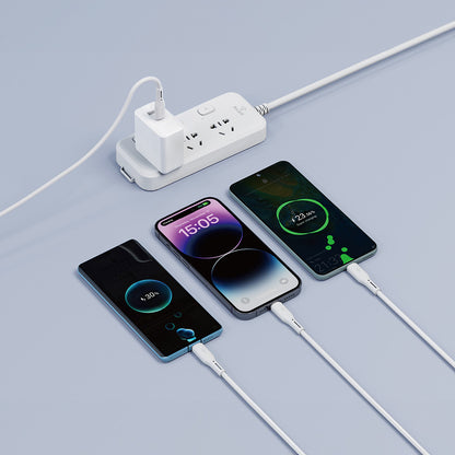 Wiwu Wi-C046E Starlink Serisi 3in1 USB-C to Lightning – Type-C – Micro Şarj ve Data Kablosu 60W 1.2M Beyaz