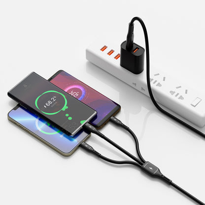 Wiwu Wi-C046E Starlink Serisi 3in1 USB-C to Lightning – Type-C – Micro Şarj ve Data Kablosu 60W 1.2M Beyaz