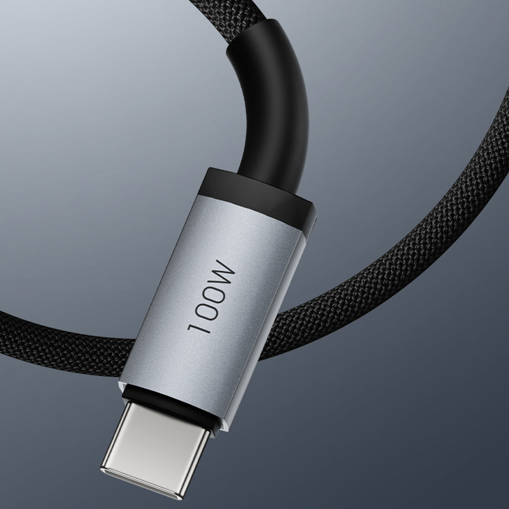 Wiwu Wi-C050 Legend Series 3in1 USB-A + Type-C to Lightning – Type-C – Smart Watch Charging Cable 100W 1.2M Black 
