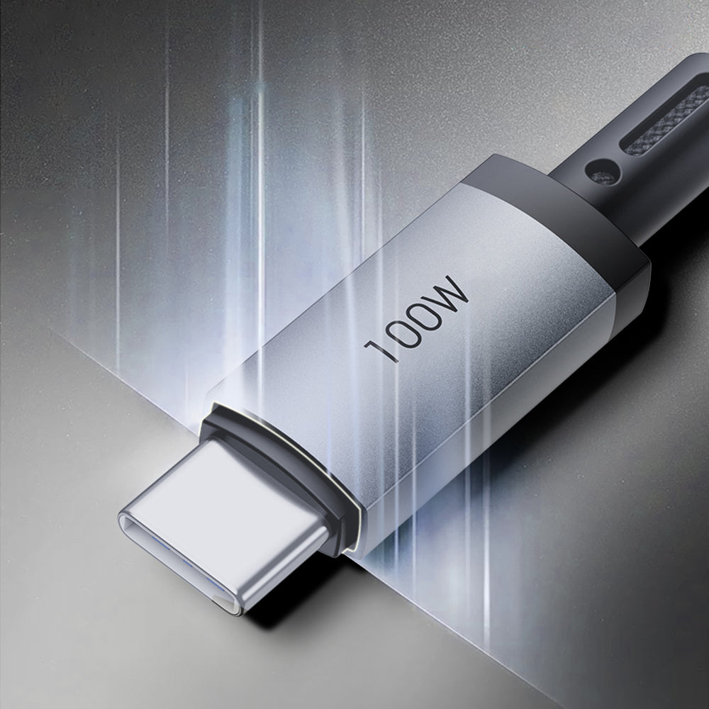 Wiwu Wi-C050 Legend Series 3in1 USB-A + Type-C to Lightning – Type-C – Smart Watch Charging Cable 100W 1.2M Black 