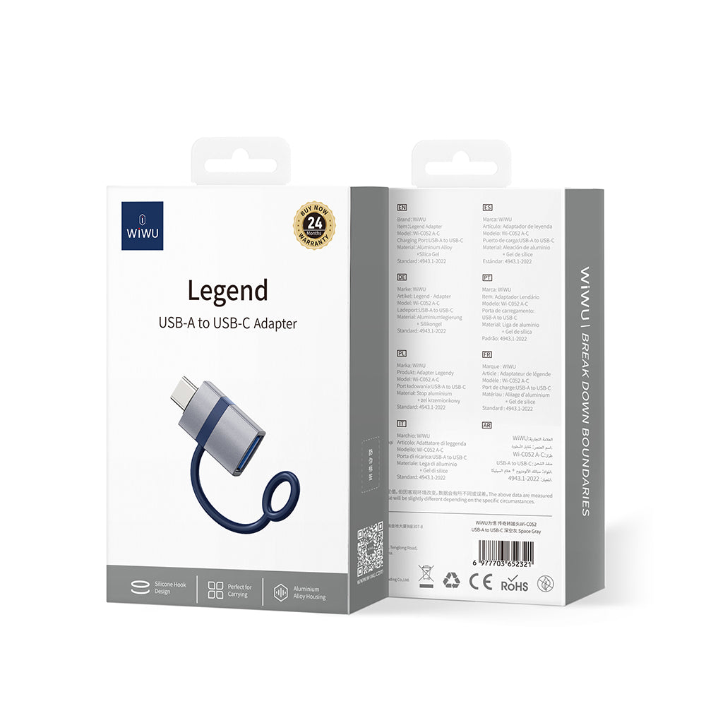Wiwu Wi-C052 USB to Type-C Converter OTG Gray 