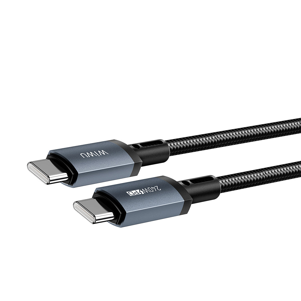 Wiwu Wi-C058 Titanlink Series Type-C to Type-C Fast Charging Data and Charging Cable 240W 1.5M Gray 