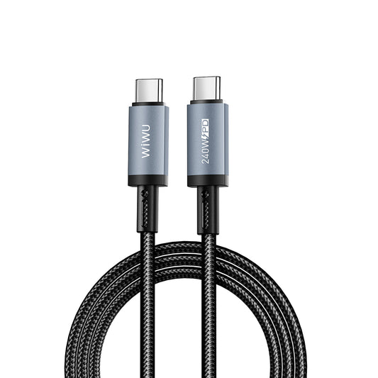 Wiwu Wi-C058 Titanlink Series Type-C to Type-C Fast Charging Data and Charging Cable 240W 1.5M Gray 