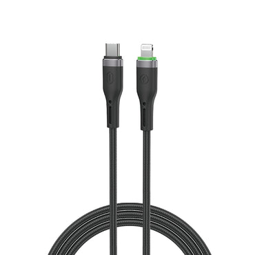 Wiwu Wi-C070 Orginlink Serisi LED Göstergeli Type-C to Lightning Hızlı Şarj Özellikli PD Data ve Şarj Kablosu 27W 1M
