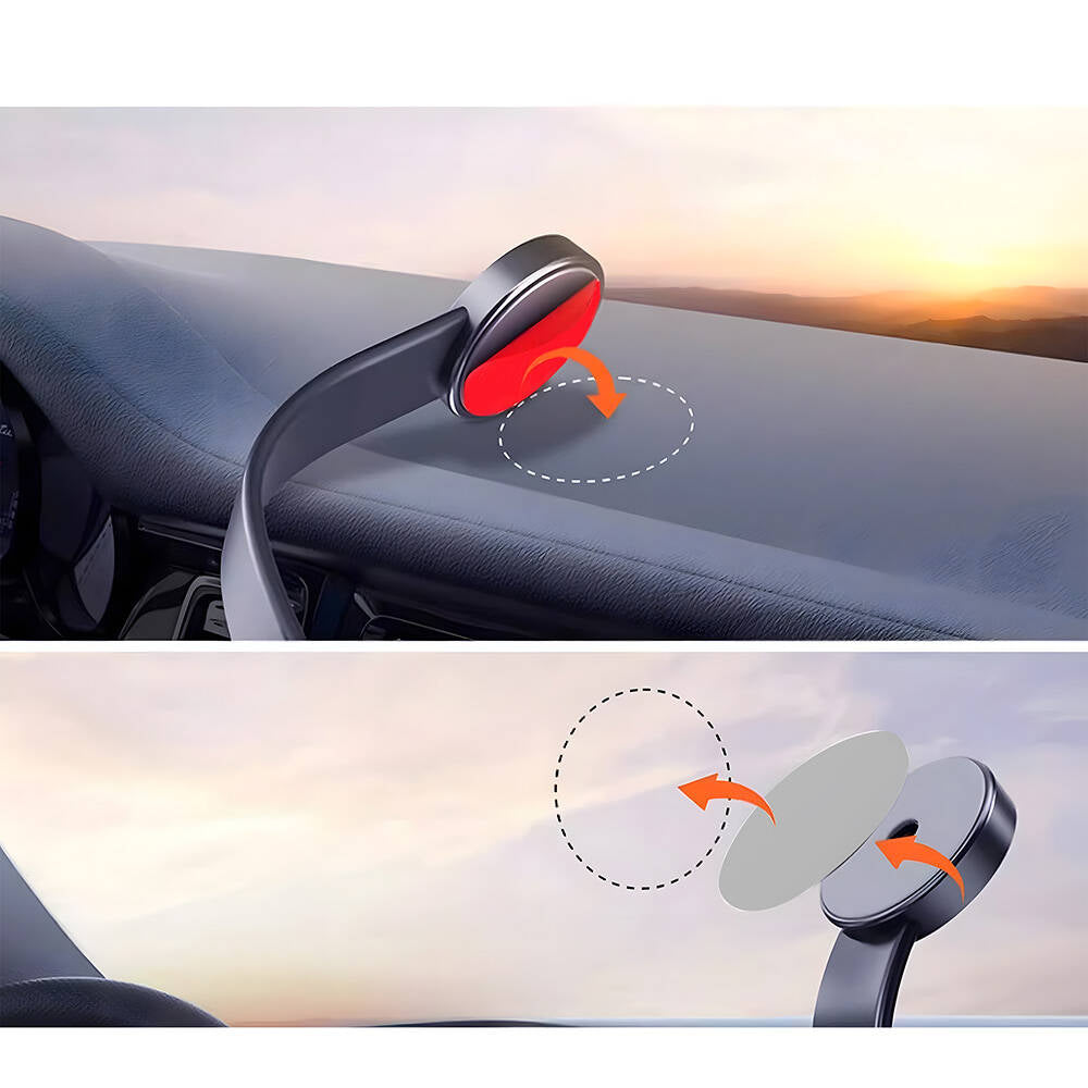 Wiwu Wi-CH053 Mago Series Magnetic M-safe Compatible Flexible Curved and Flat Surface Car Phone Holder Black 