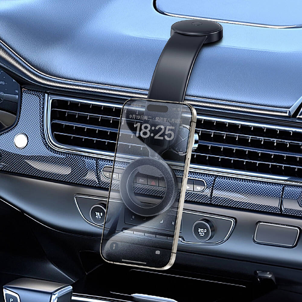 Wiwu Wi-CH053 Mago Series Magnetic M-safe Compatible Flexible Curved and Flat Surface Car Phone Holder Black 