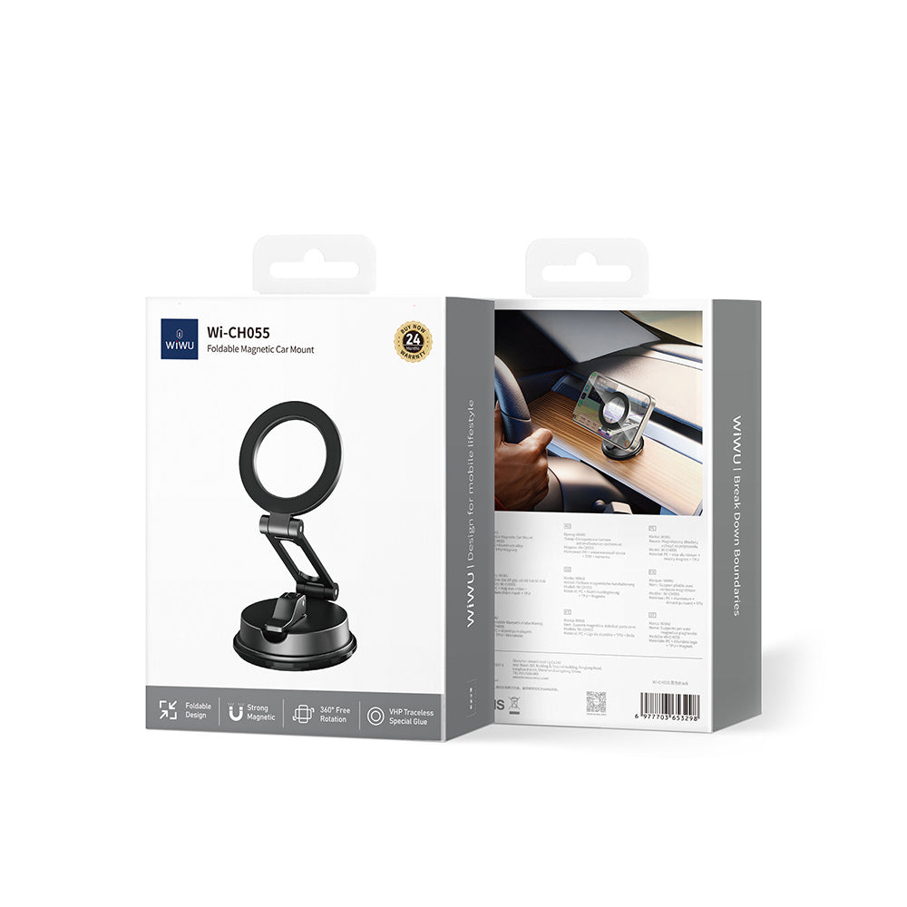 Wiwu Wi-CH055 360 Degree Rotating Magnetic Stand Car Phone Holder Black 