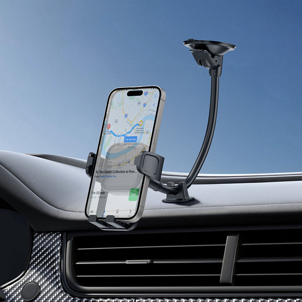 Wiwu Wi-CH061 Gentleman Series Flexible Adjustable Suction Cup Magnetic Design Car Phone Holder Black 