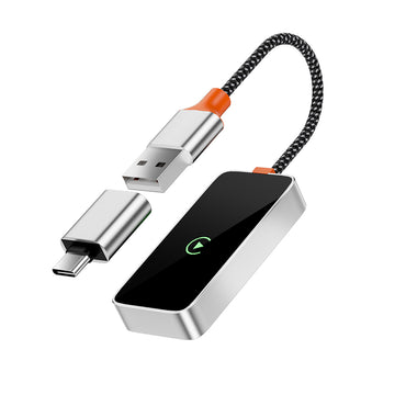 Wiwu Wi-CP002 CarPlay Digital LED Display Wireless Audio Receiver USB Input Bluetooth Adapter Silver 