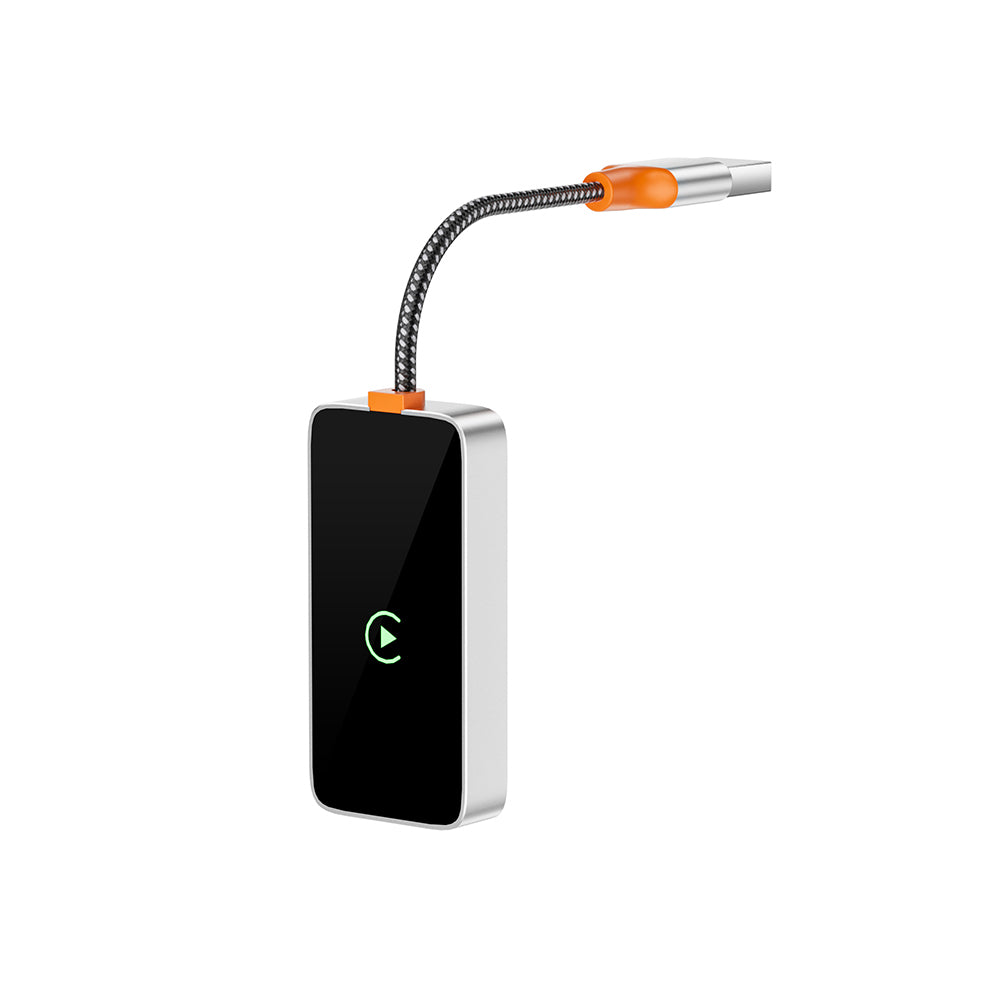 Wiwu Wi-CP002 CarPlay Digital LED Display Wireless Audio Receiver USB Input Bluetooth Adapter Silver 