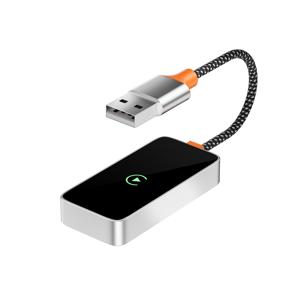 Wiwu Wi-CP002 CarPlay Digital LED Display Wireless Audio Receiver USB Input Bluetooth Adapter Silver 