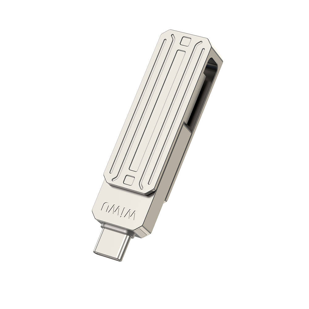 Wiwu Wi-FD001 3in1 USB3.2 Sürücü Disk USB-A + Lightning + Type-C OTG 256 GB Gümüş