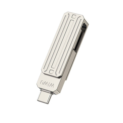 Wiwu Wi-FD001 3in1 USB3.2 Sürücü Disk USB-A + Lightning + Type-C OTG 256 GB Gümüş