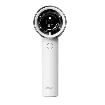 Wiwu Wi-FS010 Hurricane Serisi Bilek Askı İpli Dijital LED Göstergeli Portatif Soğutucu El Fanı Beyaz