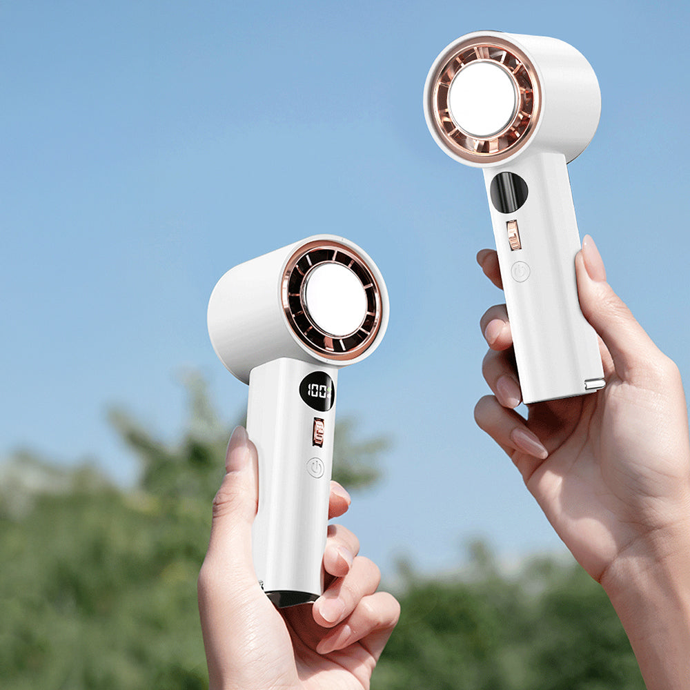Wiwu Wi-FS016 Digital LED Display Cooling Hand Fan White 