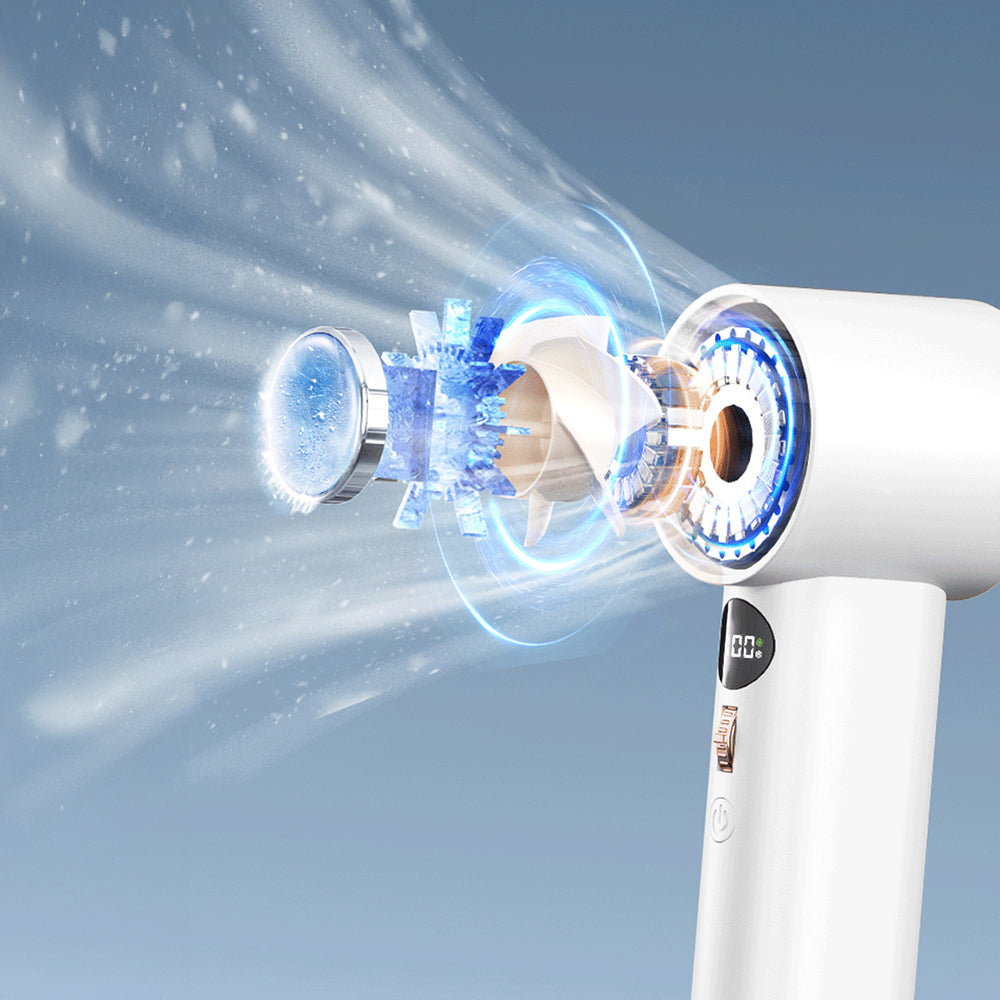 Wiwu Wi-FS016 Digital LED Display Cooling Hand Fan White 