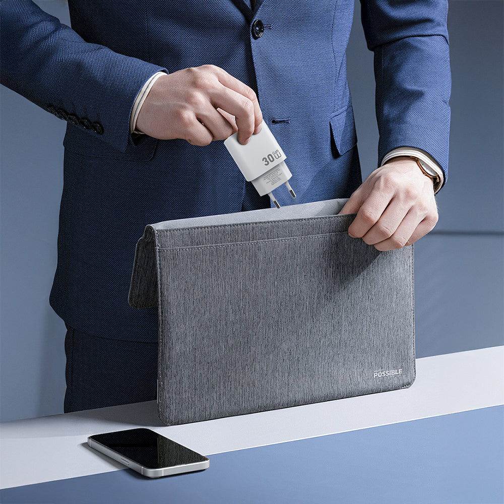 Wiwu Wi-G008 Essen Serisi GaN Tech PD Hızlı Şarj Başlığı Type-C to Type-C PD 30W Kablolu Şarj Seti Beyaz