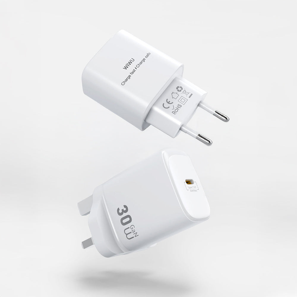 Wiwu Wi-G008 Essen Serisi GaN Tech PD Hızlı Şarj Özellikli Şarj Başlığı 30W Beyaz