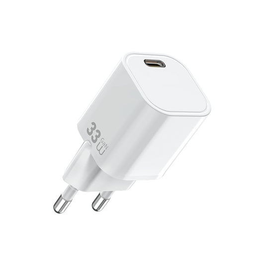 Wiwu Wi-G015 Cube Serisi GaN Tech PD Hızlı Şarj Özellikli Mini Şarj Başlığı 33W Beyaz