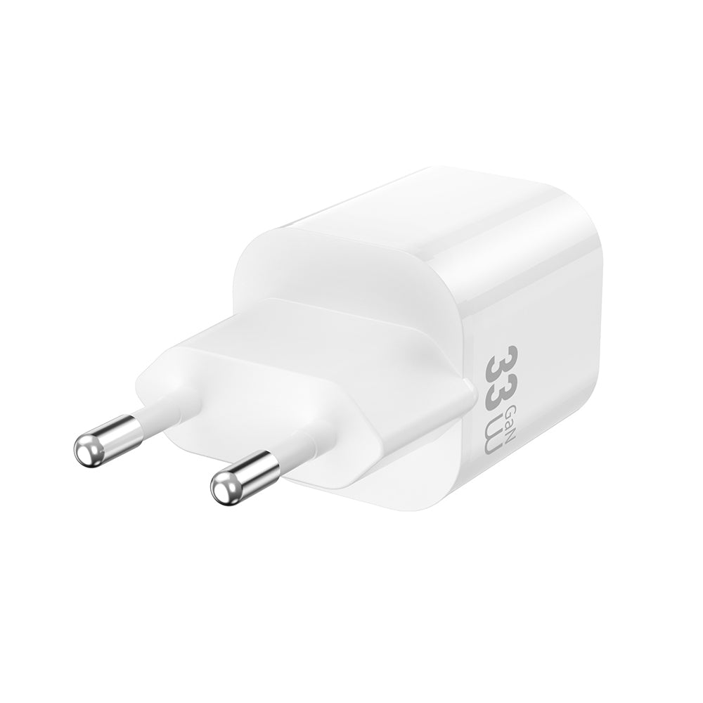 Wiwu Wi-G018 Cube Serisi Type-C to Type-C GaN Tech PD Hızlı Şarj Özellikli Kablolu Şarj Seti 33W Beyaz