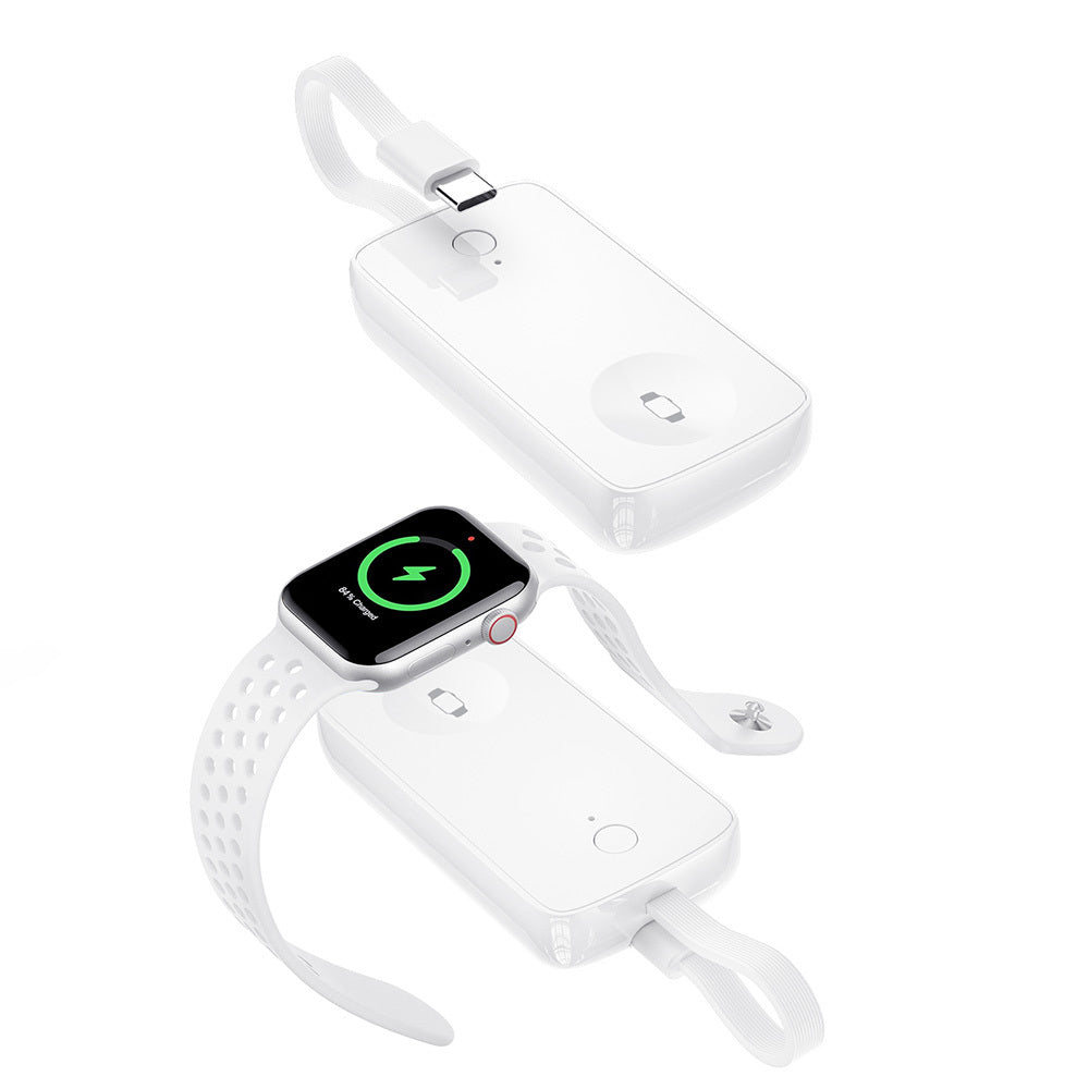 Wiwu Wi-M22 Ark Serisi 2in1 Akıllı Saat Mini Wireless Powerbank 2000mAh 2W Beyaz