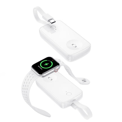 Wiwu Wi-M22 Ark Serisi 2in1 Akıllı Saat Mini Wireless Powerbank 2000mAh 2W Beyaz