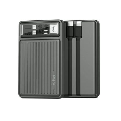 Wiwu Wi-P004 Trunk Serisi Type-C Lightning Çıkışlı Taşınabilir Powerbank PD 22.5W 10000mAh Gri