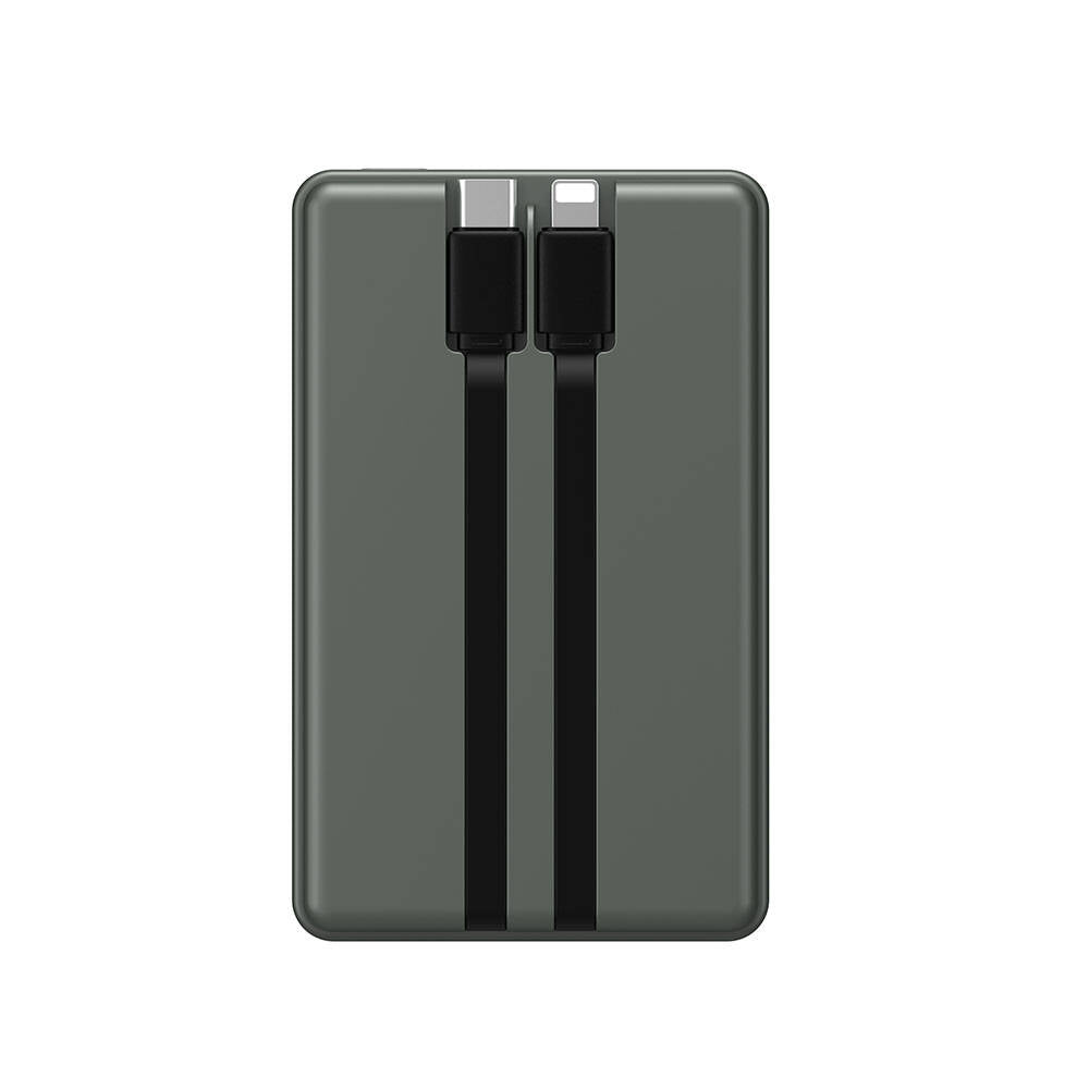 Wiwu Wi-P004 Trunk Serisi Type-C Lightning Çıkışlı Taşınabilir Powerbank PD 22.5W 10000mAh Gri