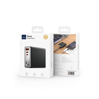 Wiwu Wi-P005 Rock LED Ekranlı Taşınabilir Powerbank PD 20W 10000mAh Siyah