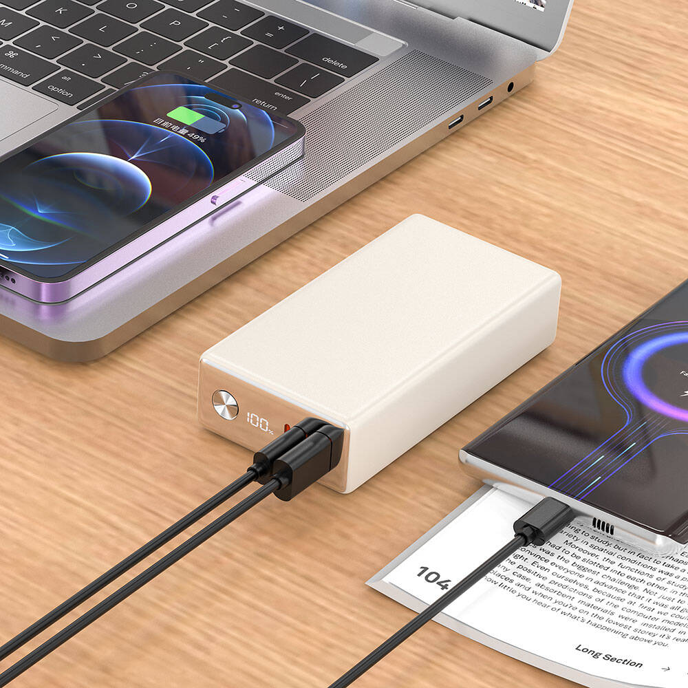 Wiwu Wi-P006 Rock LED Ekranlı Taşınabilir Powerbank PD 20W 20000mAh Siyah