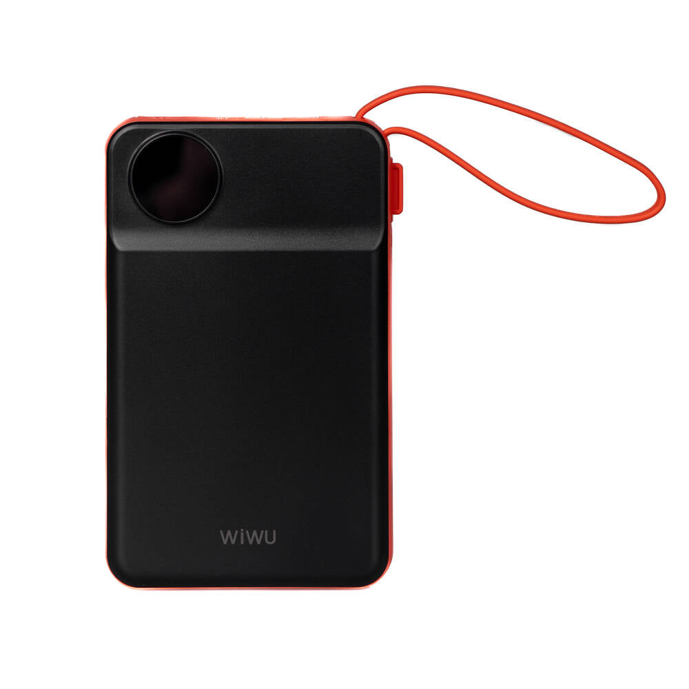 Wiwu Wi-P007 LED Ekranlı Akıllı Saat Kablosuz Şarj Özellikli Taşınabilir Powerbank 10000mAh 22.5W Turuncu