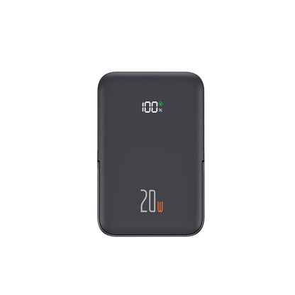 Wiwu Wi-P009 LED Ekranlı Standlı Kablosuz Şarj Özellikli Taşınabilir Powerbank 10000mAh 20W Beyaz