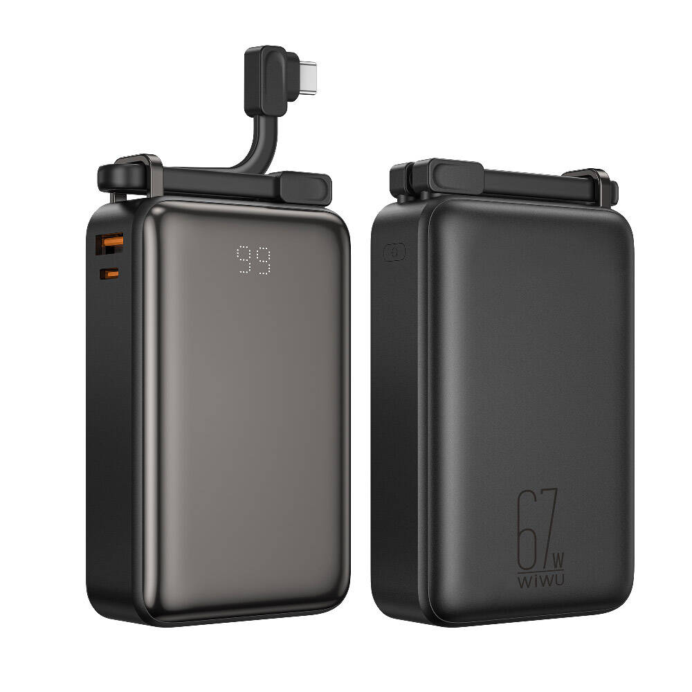 Wiwu Wi-P012 Tank Serisi Dijital Ekranlı Taşınabilir Powerbank 20000mAh 67W Gri
