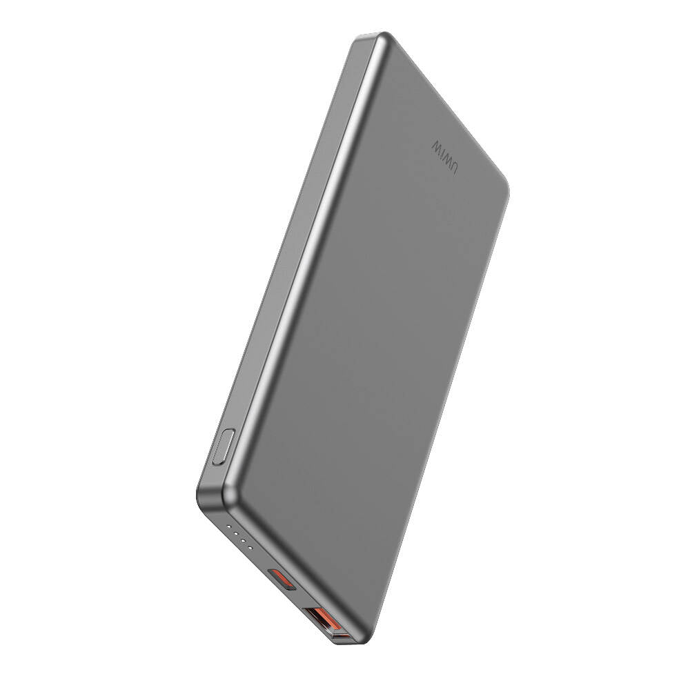 Wiwu Wi-P013 Slim Serisi LED Işık Göstergeli Ultra İnce Taşınabilir Powerbank 10000mAh 22.5W Gri