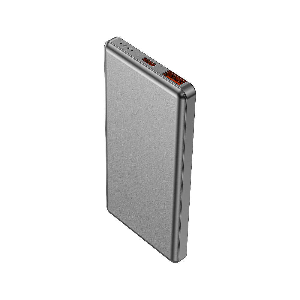 Wiwu Wi-P013 Slim Serisi LED Işık Göstergeli Ultra İnce Taşınabilir Powerbank 10000mAh 22.5W Gri