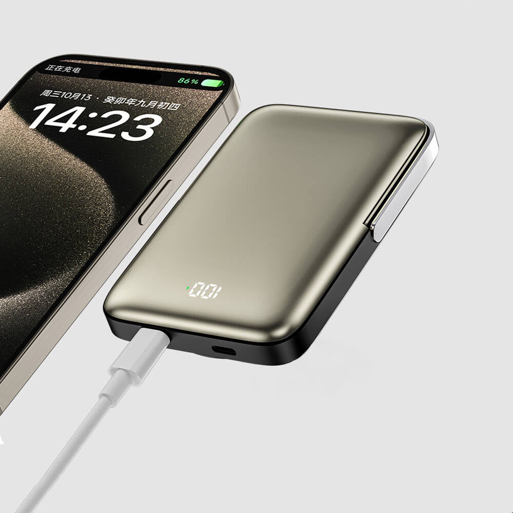 Wiwu Wi-P018 Elite Serisi Led Ekranlı M-safe Powerbank Wireless 15W 10000mAh Siyah