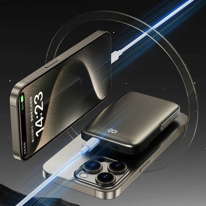 Wiwu Wi-P018 Elite Serisi Led Ekranlı M-safe Powerbank Wireless 15W 10000mAh Siyah