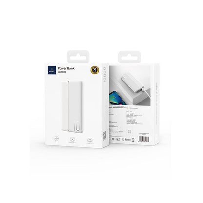 Wiwu Wi-P032 Dual USB-A ve Type-C PD LED Işık Göstergeli Taşınabilir Powerbank 10000mAh Beyaz
