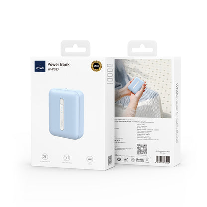 Wiwu Wi-P033 LED Işık Göstergeli Taşınabilir Mini Powerbank 10000mAh Beyaz