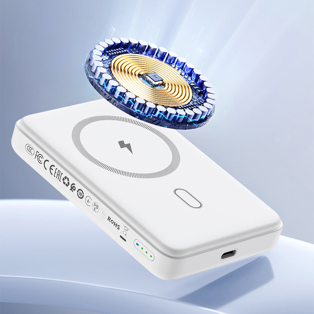 Wiwu Wi-P043 LED Işık Göstergeli Standlı Taşınabilir M-safe Wireless Powerbank 10.000mAh 15W Siyah