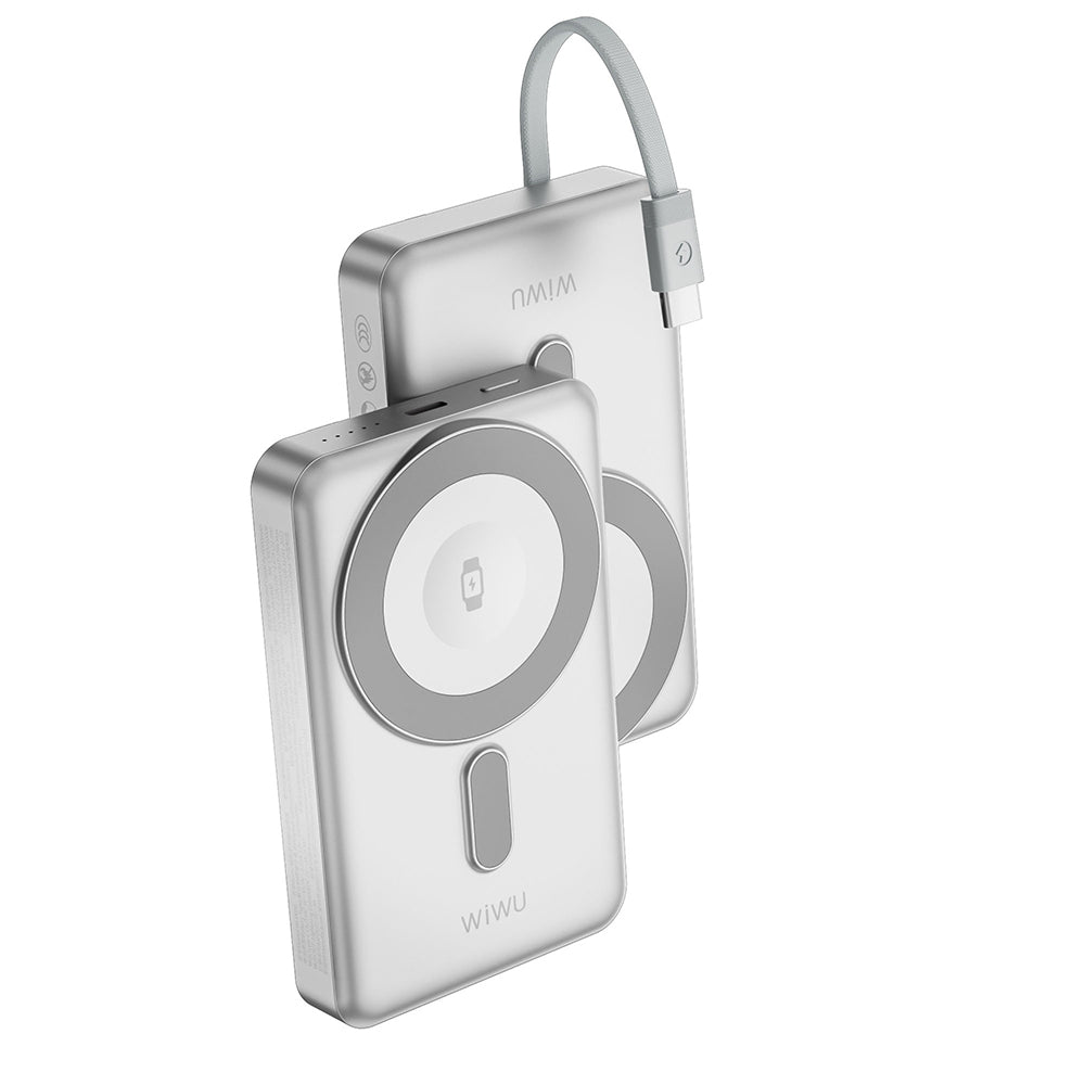 Wiwu Wi-P056 Taşınabilir Wireless Şarj ve PD Hızlı Şarj Özellikli Powerbank 15W 10000mAh Siyah