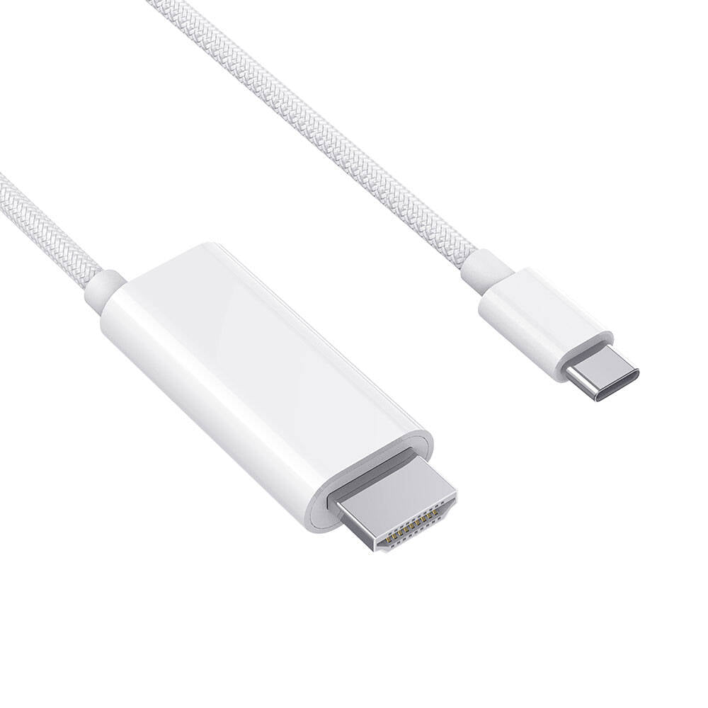 Wiwu Wi-PS001 Type-C to HDMI (4K@60Hz) PD Şarj ve Projeksiyon Kablosu 1.8M Beyaz